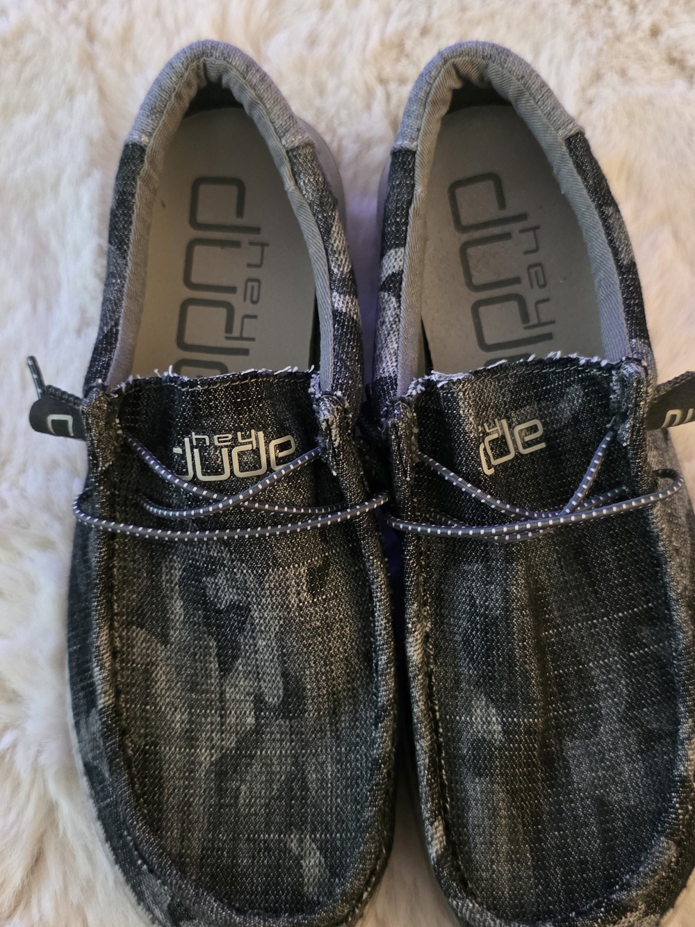 Hey Dude Kids Slip-On Sneakers in Black and Gray